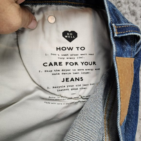 Madewell Jeans Womens 33 Petite Cotton Hi Rise Button Fly Low Slung Straight NWT - Picture 13 of 16